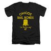 The Bad News Bears Shirt Slim Fit V Neck Stone Logo Black Tee T-Shirt