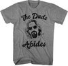 The Big Lebowski The Dude Abides T-shirt - Gray