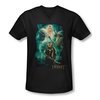 The Hobbit Battle Of The Five Armies Shirt Slim Fit V Neck Elrond&#039;s Crew Black Tee T-Shirt