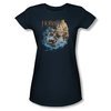 The Hobbit Desolation Of Smaug Shirt Juniors Barreling Down Navy Tee T-Shirt