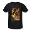 The Hobbit Desolation Of Smaug Shirt Slim Fit V Neck Golden Chambers Black Tee T-Shirt