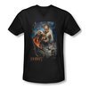 The Hobbit Desolation Of Smaug Shirt Slim Fit V Neck Thranduil&#039;s Realm Black Tee T-Shirt