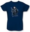 The Hobbit Ladies Shirt Movie Unexpected Journey Fili Navy Blue Tee