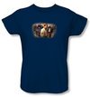 The Hobbit Ladies Shirt Movie Unexpected Journey Rally Navy T-shirt