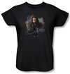 The Hobbit Ladies Shirt Movie Unexpected Journey Thorin Black Tee