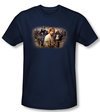 The Hobbit Shirt Movie Unexpected Journey Rally Navy Slim Fit T-Shirt