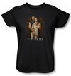 The Tudors Ladies Shirt Spilt Wine Black T-Shirt Tee