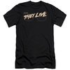 They Live  Slim Fit Shirt Glasses Logo Black T-Shirt