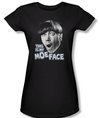 Three Stooges Junior Shirt Moe Face Black Tee T-Shirt