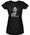 Three Stooges Junior Shirt Shemp Happens Black Tee T-Shirt