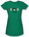 Three Stooges Junior Shirt Stooges Kelly Green Tee T-Shirt