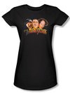 Three Stooges Juniors Shirt Head Logo Funny Black Tee T-shirt