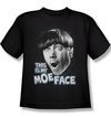 Three Stooges Kids Shirt Moe Face Black Tee T-Shirt