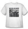 Three Stooges Kids Shirt Never Scared White Tee T-Shirt