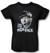 Three Stooges Ladies Shirt Moe Face Black Tee T-Shirt