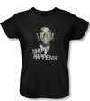 Three Stooges Ladies Shirt Shemp Happens Black Tee T-Shirt