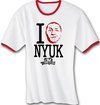 Three Stooges Ringer T-shirt I Love NYUK Curly Adult Funny Tee Shirt