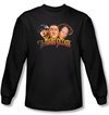 Three Stooges Shirt Head Logo Funny Adult Black Long Sleeve T-Shirt