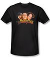 Three Stooges Shirt Head Logo Funny Adult Black Slim Fit Tee T-Shirt