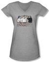 Three Stooges Shirt Juniors V Neck NYUK Dynasty Athletic Heather Tee T-Shirt