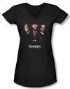 Three Stooges Shirt Juniors V Neck Wiseguys Black Tee T-Shirt