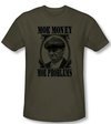 Three Stooges Shirt Moe Money Funny Adult Green Slim Fit Tee T-Shirt