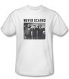 Three Stooges Shirt Never Scared Adult White Tee T-Shirt