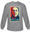 Three Stooges Shirt NYUK Funny Adult Silver Long Sleeve T-Shirt