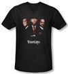 Three Stooges Shirt Slim Fit V Neck Wiseguys Black Tee T-Shirt