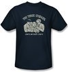 Three Stooges Shirt Without Cents Adult Navy Tee T-Shirt