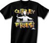 Three Stooges T-shirt Curly Fries Adult Funny Black Tee Shirt