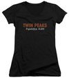 Twin Peaks Juniors V Neck Shirt Population 2 Black T-Shirt