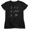 Twin Peaks Womens Shirt Coffee Log Fish Black T-Shirt