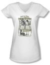 Up In Smoke Shirt Juniors V Neck Labrador White Tee T-Shirt