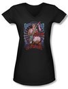 Up In Smoke Shirt Juniors V Neck Pantyhose Black Tee T-Shirt