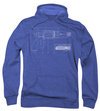 Warehouse 13 Hoodie Sweatshirt Tesla Gun Royal Blue Adult Hoody