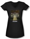 Warehouse 13 Shirt Juniors V Neck Mystery Loves Black Tee Shirt