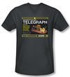 Warehouse 13 Shirt Slim Fit V Neck Telegraph Island Charcoal Tee Shirt