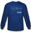 Warehouse 13 Shirt Tesla Gun Long Sleeve Royal Blue Tee T-Shirt