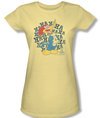 Woody Woodpecker Junior Shirt Laugh It Up Yellow Tee T-Shirt