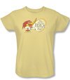 Woody Woodpecker Ladies Shirt Famous Laugh Yellow Tee T-Shirt