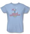 Woody Woodpecker Ladies Shirt Retro Fade Light Blue Tee T-Shirt