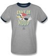 Woody Woodpecker Ringer Shirt Knock On Wood Adult Heather Navy T-Shirt