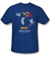 Woody Woodpecker Shirt Hashing Woody Adult Royal Tee T-Shirt