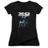 X-O Manowar Juniors V Neck Shirt By The Sword Black T-Shirt