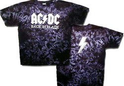 ACDC Tie Dye Shirt Back In Black Classic Rock Band Tee T-shirt