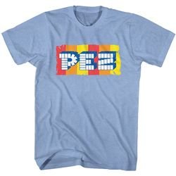 PEZ LOGO Light Blue Heather Adult T-shirt