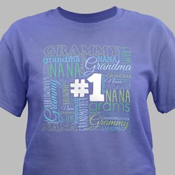 #1 Grandma Word Art T-Shirt - Violet