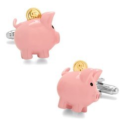 3D Piggy Bank Cufflinks