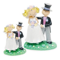 4" Comical Bride and Groom Figurine
